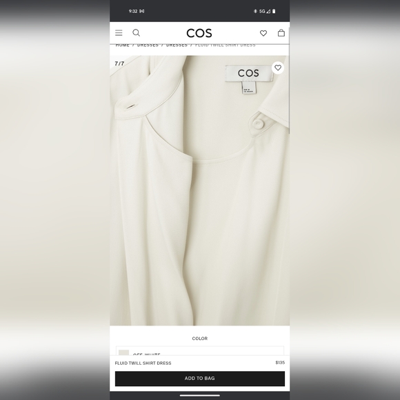 COS NWT Fluid Twill Shirt Dress - Picture 6 of 7